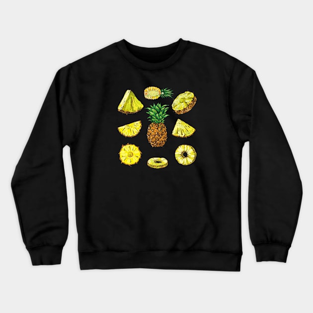 Tropical Summer Pineapple Crewneck Sweatshirt by bluerockproducts